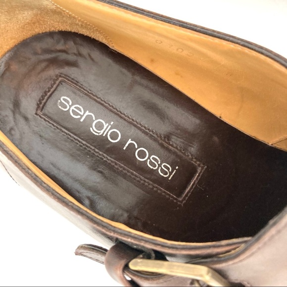 SERGIO ROSSI MENS BROWN LEATHER LOAFERS SIZE 8 main image 6